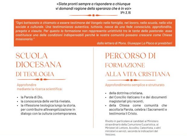 Scuola Diocesana di Teologia e Percorso di Formazione alla Vita Cristiana
